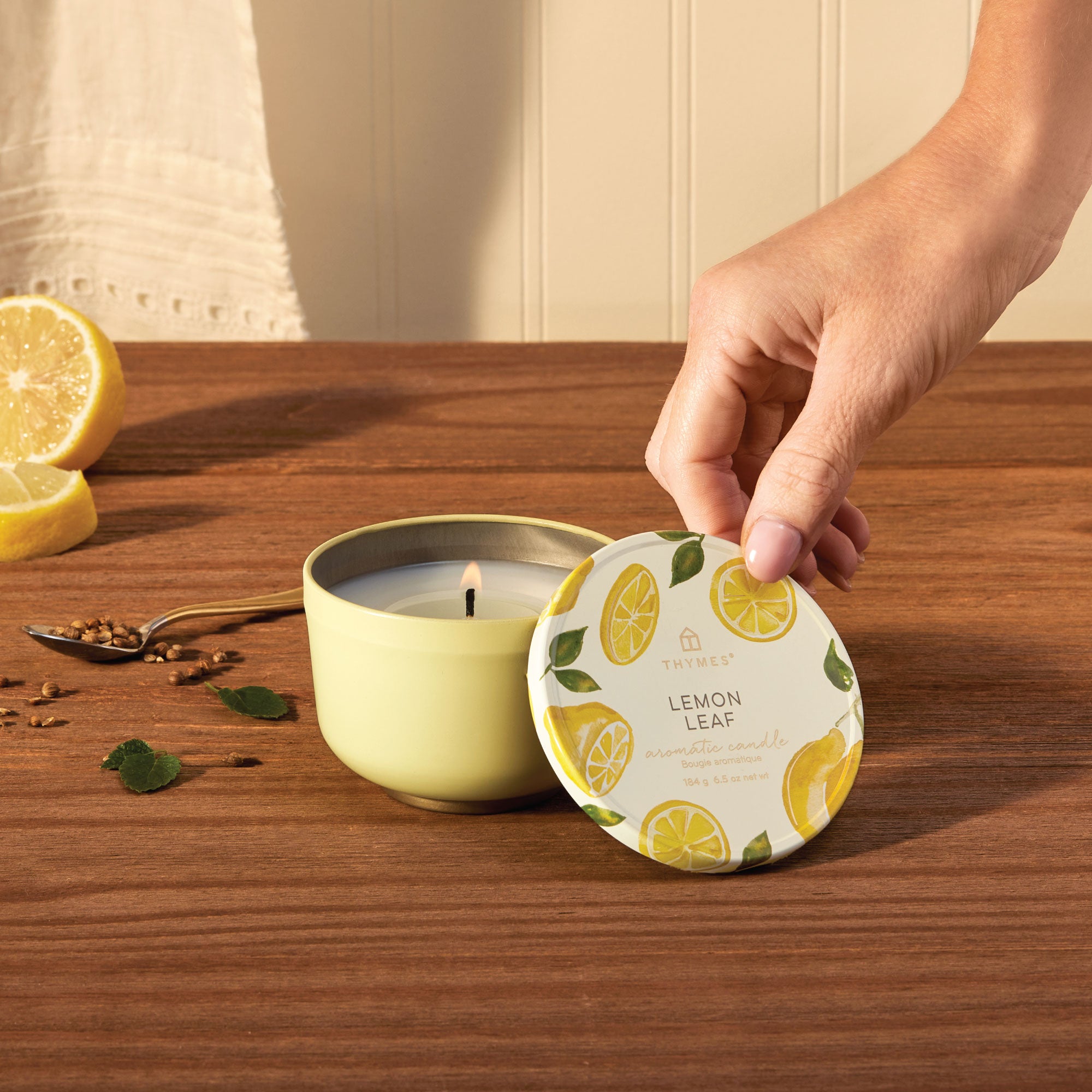Lemon Leaf Poured Candle Tin - Image 3