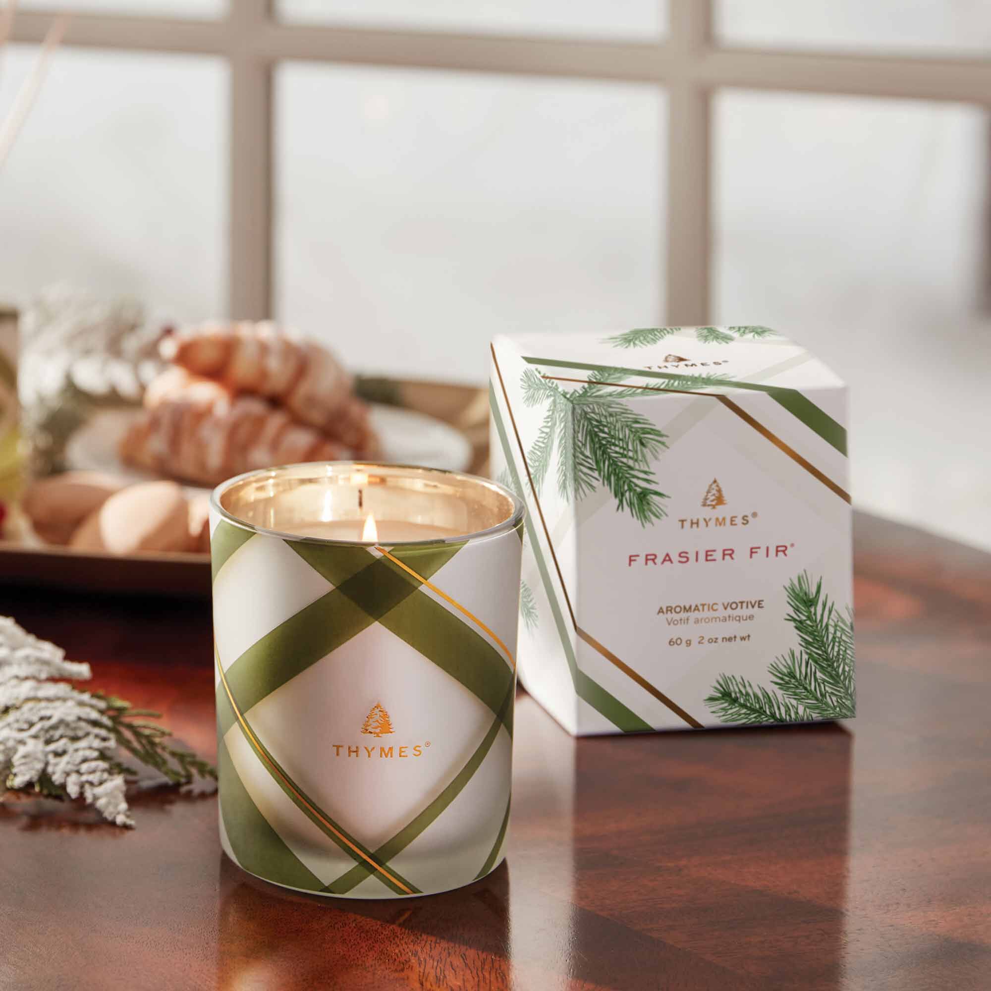 Frasier Fir® Frosted Plaid Votive Candle - Image 2
