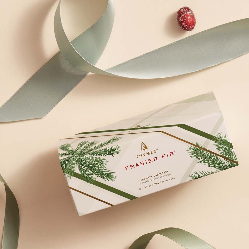 Frasier Fir® Frosted Plaid Candle Set - Image 3