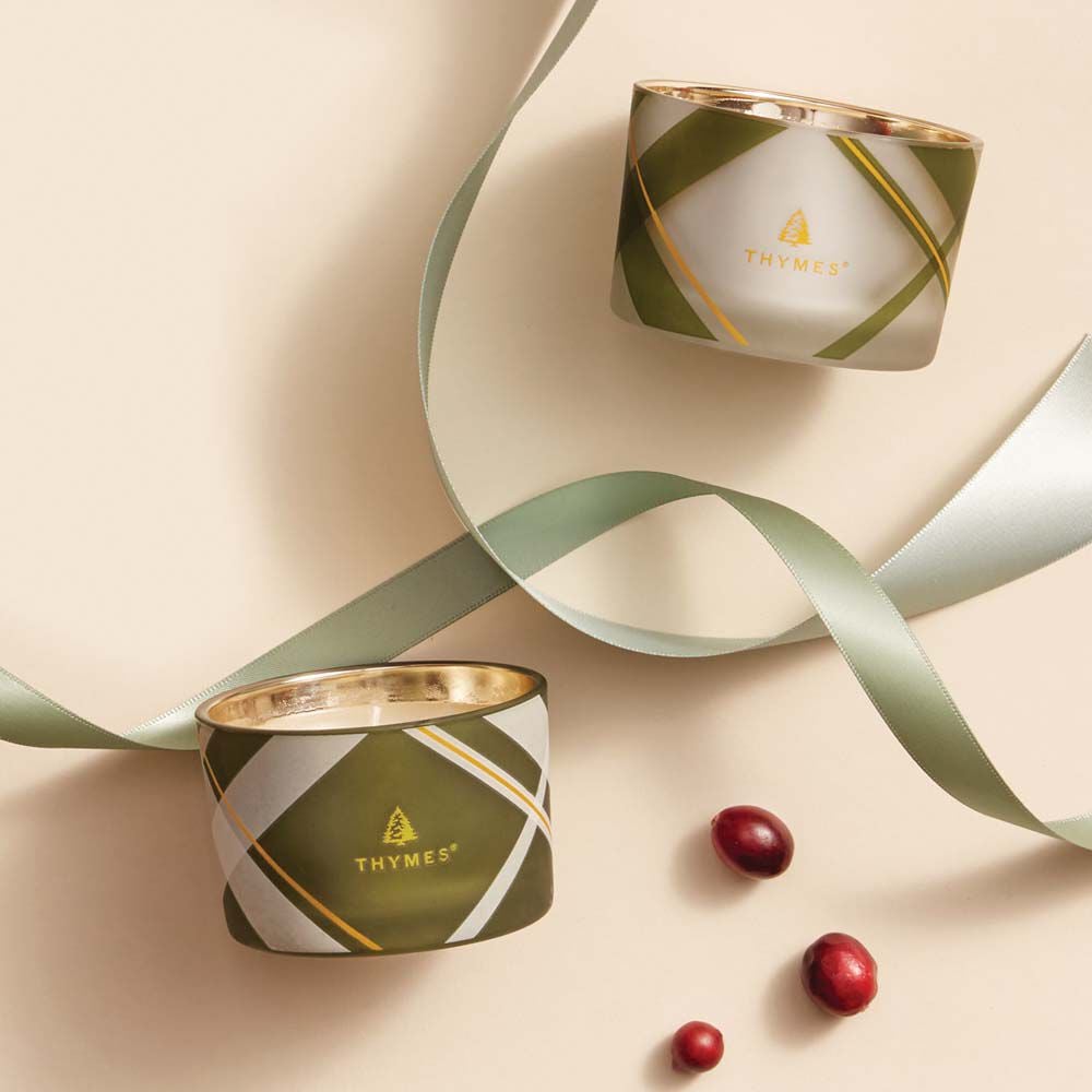 Frasier Fir® Frosted Plaid Candle Set - Image 2