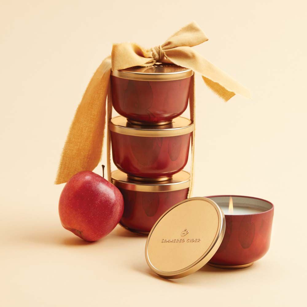 Simmered Cider Candle Tin with Gold Lid - Image 2